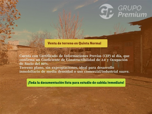 Terreno en Quinta Normal - 116075881-1 Terreno en Quinta Normal - 116075881-1