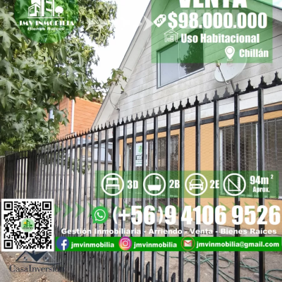 Casa en Chillán - Vendo CASA Villa Doña Rosa 3D y 2B con patio. C...-1 Casa en Chillán - Vendo CASA Villa Doña Rosa 3D y 2B con patio. C...-1