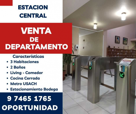 Departamento en Estación Central - VENDO AMPLIO DEPARTAMENTO METRO USACH (162725)-1 Departamento en Estación Central - VENDO AMPLIO DEPARTAMENTO METRO USACH (162725)-1